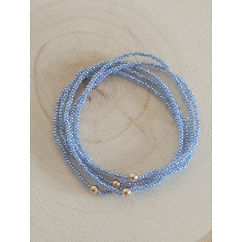 Set 5 Miyuki armbanden Sky Blue